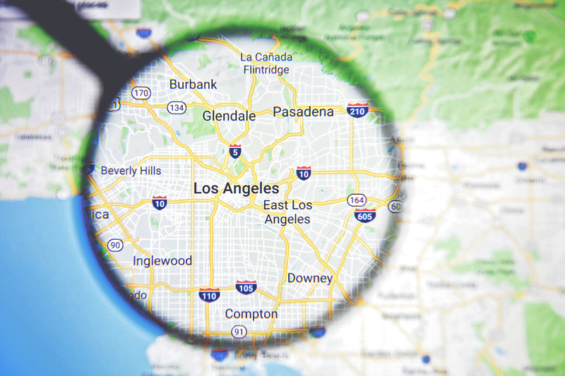 mapa ciudad Los Ángeles California