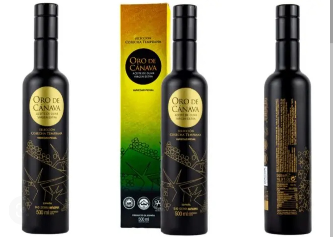 Aceite Oro de Cánava de la Denominación de Origen Protegida Sierra Mágina de la Cooperativa Andaluza Nuestra Señora de los Remedios, de Jimena (Jaén).