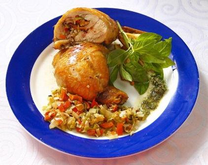 Recetas de la cocina regional santiaguera: POLLO RELLENO CON VEGETALES