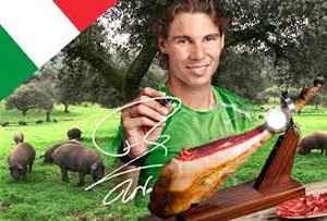Los Jamones Ibéricos de España con Nadal en Roma