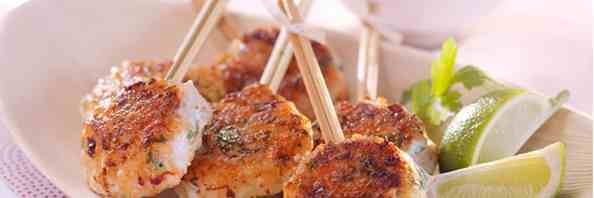 Piruletas tailandesas de Bacalao y Salmón Noruego Fresco