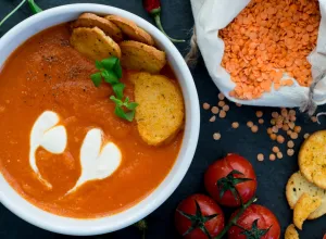 Crema roja de verduras